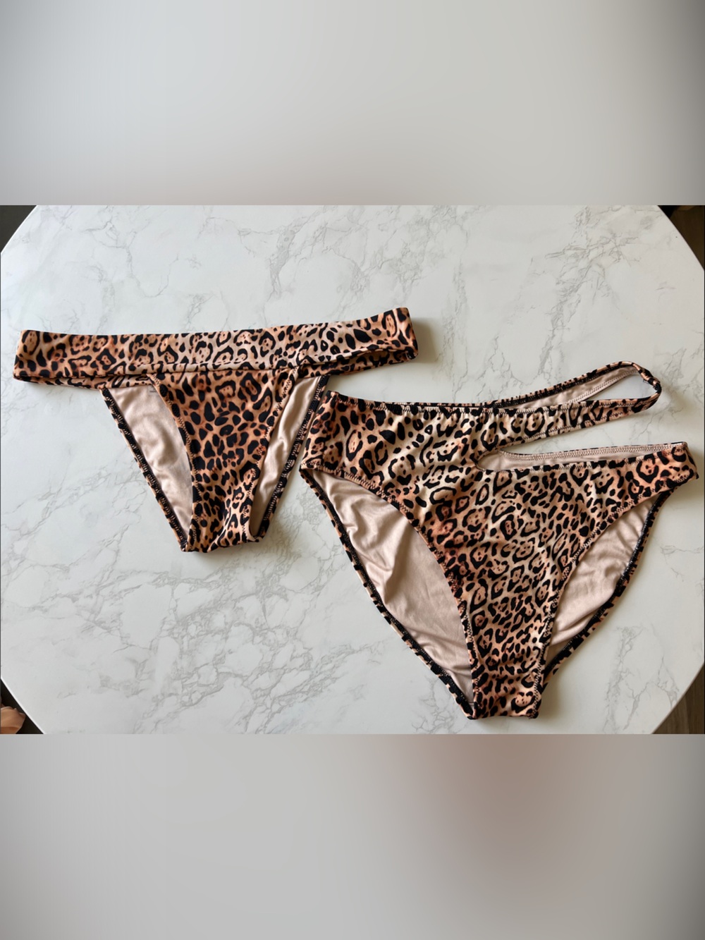 Victoria's Secret Leopard Print Bikini Bottoms - Brown and Black